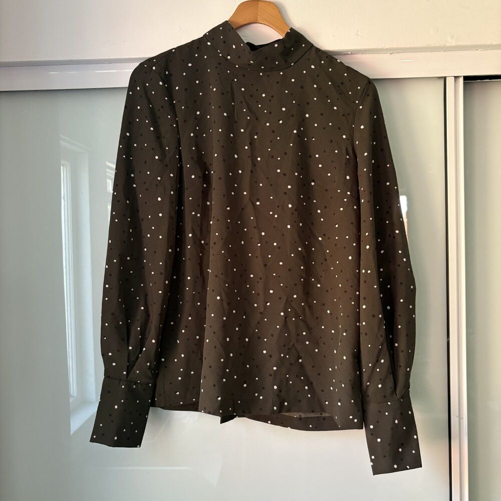 H&M Turtleneck Long Sleeve Green Blouse